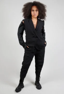 Marc Point Jackets^Embroidered Tie Shoulder Blazer in Black