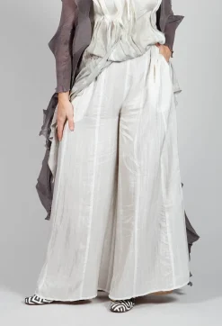 Bianco Levrin Trousers^Emma Pants Reversible in Plain Cream