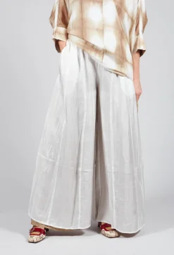 Bianco Levrin Trousers^Emma Pants Reversible in Plain Cream