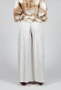 Bianco Levrin Trousers^Emma Pants Reversible in Plain Cream