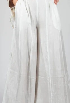 Bianco Levrin Trousers^Emma Pants Reversible in Plain Cream