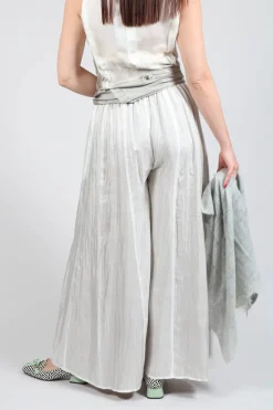 Bianco Levrin Trousers^Emma Pants Reversible in Plain Cream