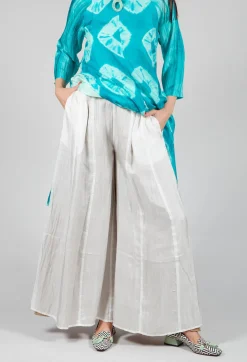 Bianco Levrin Trousers^Emma Pants Reversible in Plain Cream