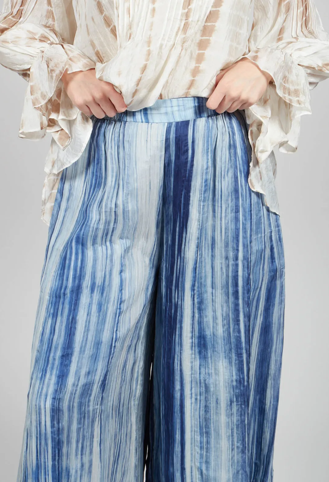 Bianco Levrin Trousers^Emma Reversible Pants in Blue