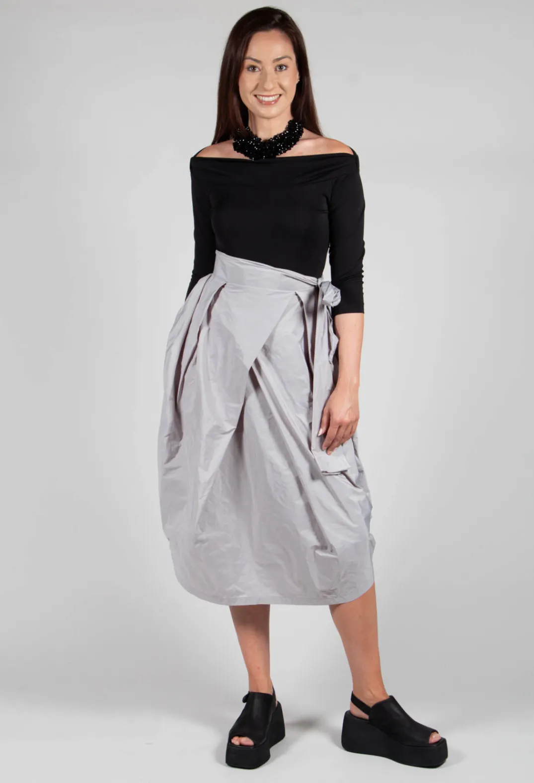 Xenia Design Dresses^ENSA Dress in Black Light Grey