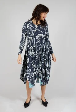 High Dresses^Enthusiasm Dress in Navy Print