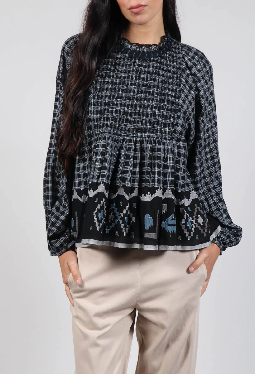 Conditions Apply Tops^Esther Handwoven Top in Black