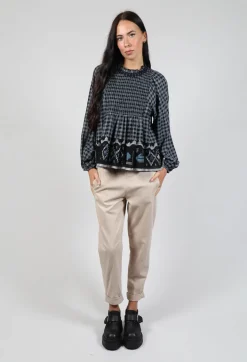 Conditions Apply Tops^Esther Handwoven Top in Black