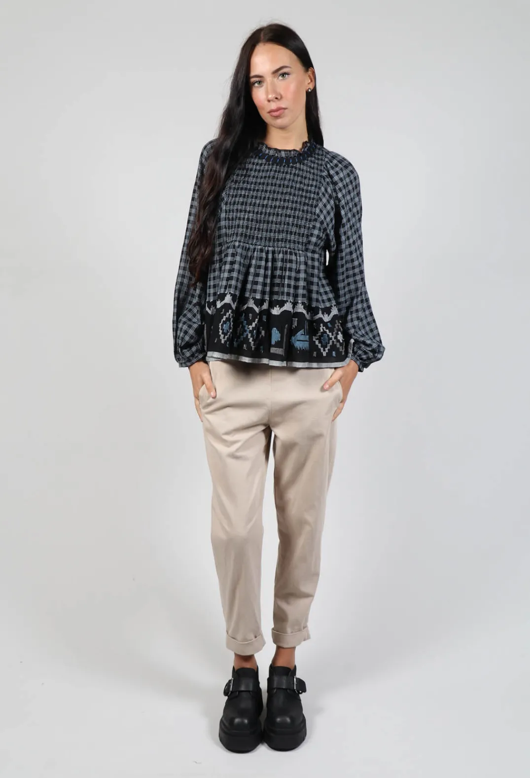 Conditions Apply Tops^Esther Handwoven Top in Black