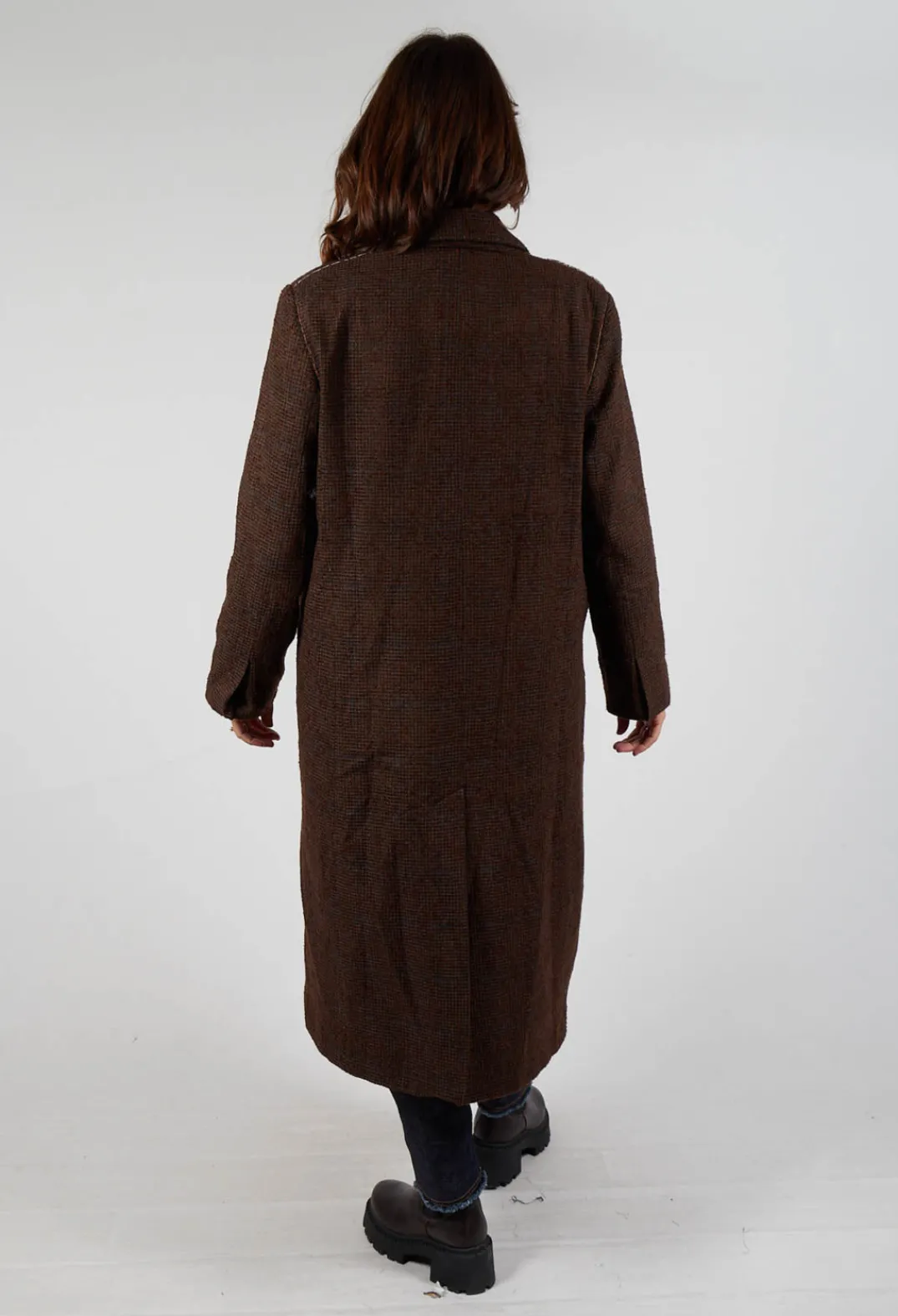 Umit Unal Coats^Evening Coat in Original Brown Minature Check