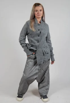 Rundholz Dip Trousers^Extreme Drop Crotch Trousers with Pull Toggle Waist in Pencil Cloud