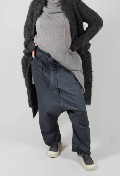 Rundholz Dip Trousers^Extreme Drop Crotch Trousers with Pull Toggle Waist in Coal Cloud