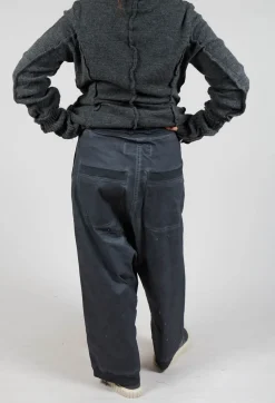 Rundholz Dip Trousers^Extreme Drop Crotch Trousers with Pull Toggle Waist in Coal Cloud