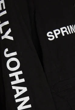 NELLY JOHANSSON Coats^Fatima Coat with Text in Black Printed