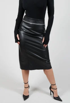 Nostra Santissima Skirts^Faux Leather Skirt in Black