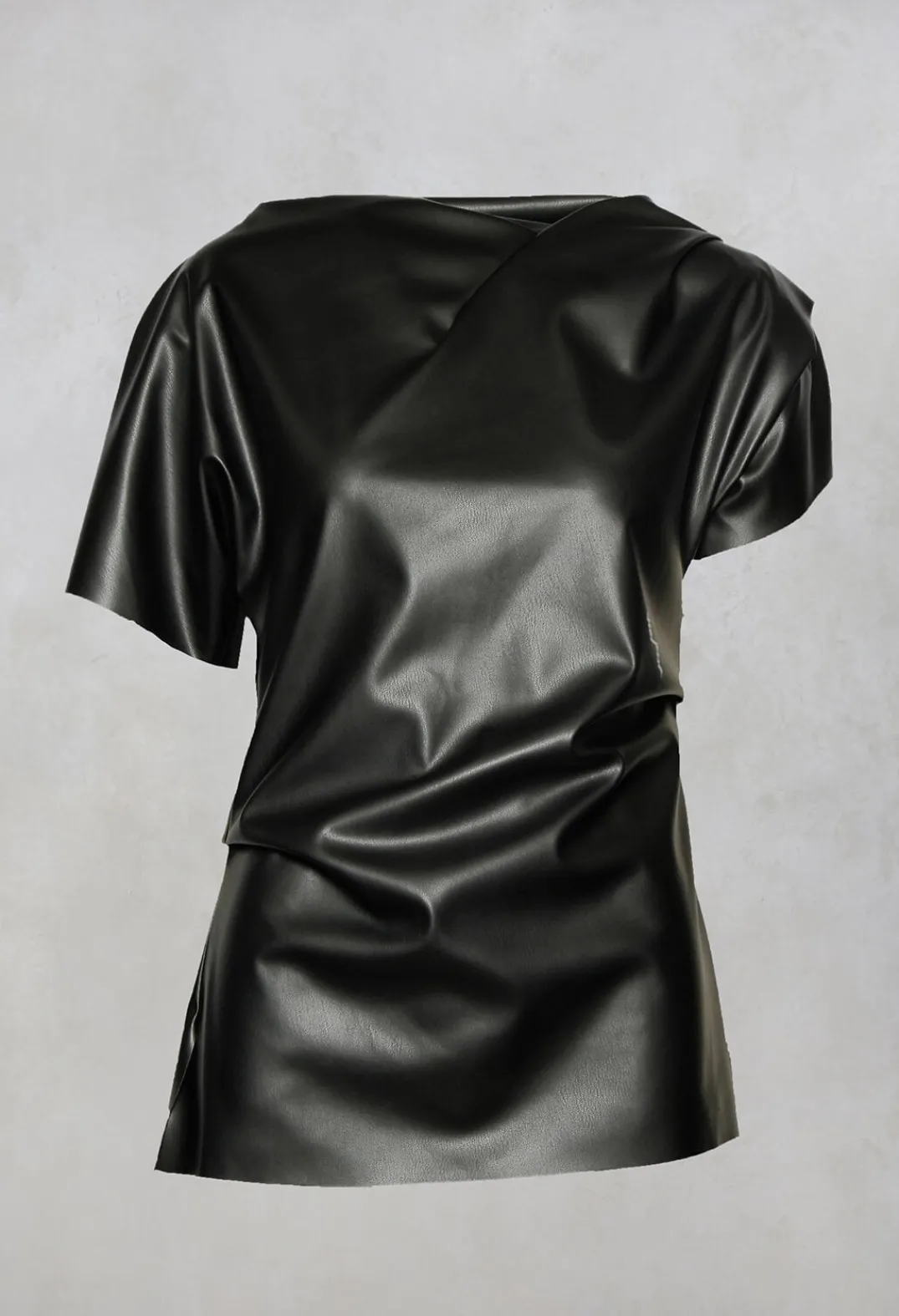 Nostra Santissima T-shirts^Faux Leather T-Shirt in Black