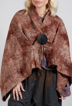 Moyuru Coats^Felted Cape in Brown
