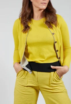Maliparmi Cardigans^Fine Knit Cardigan with Colour Block in Verde/Grigio