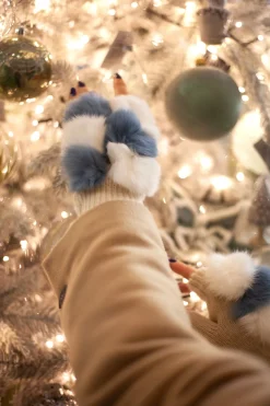 Vincent Pradier Gloves^Fingerless Gloves in Blue/White
