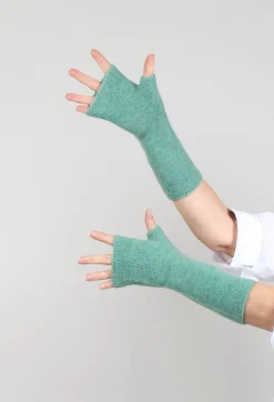 Isabel Benenato Gloves^Fingerless Gloves in Turquoise