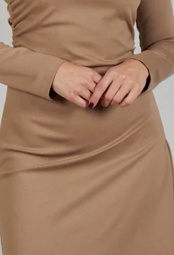 Beatrice B Dresses^Fit Dress in Camel