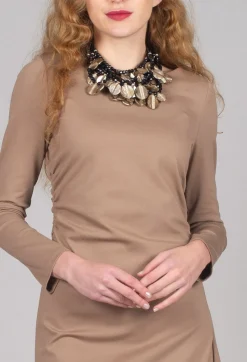 Beatrice B Dresses^Fit Dress in Camel