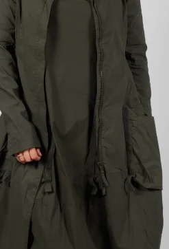 Rundholz Black Label Coats^Fitted Coat with Cargo Pockets in Jungle