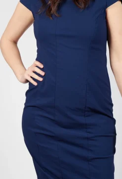 Rundholz Black Label Dresses^Fitted Dress with Cap Sleeves in Navy