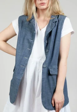 Amici Jackets^Fitted Gilet in Oyster Grey