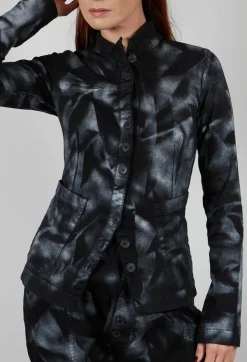 Pal Offner Jackets^Fitted Jacket in Black with Silver Finish