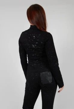 Pal Offner Jackets^Fitted Penguin Jacket in Black with Latex Detail Finish