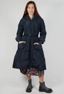 High Jackets^Fixate Longline Coat in Navy