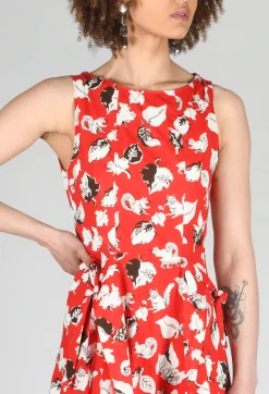 Beatrice B Dresses^Flared Cotton Dress in Squirrel Print