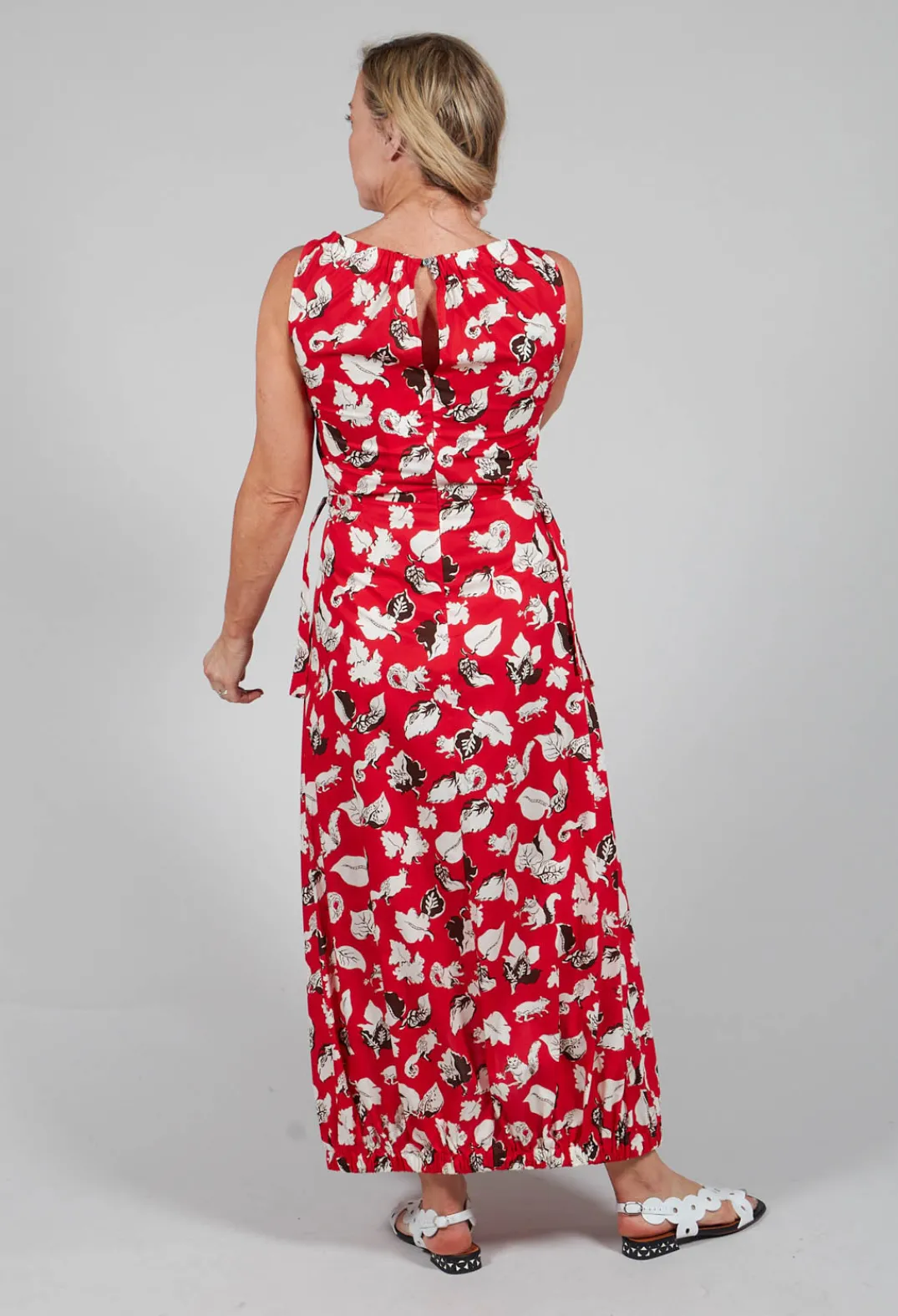 Beatrice B Dresses^Flared Cotton Dress in Squirrel Print