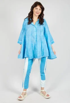 Rundholz Black Label Shirts & Blouses^Flared Hem Blouse in Malibu Cloud