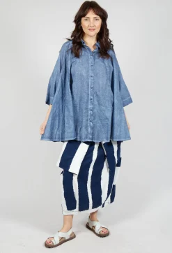 Rundholz Black Label Shirts & Blouses^Flared Hem Blouse in Navy Cloud
