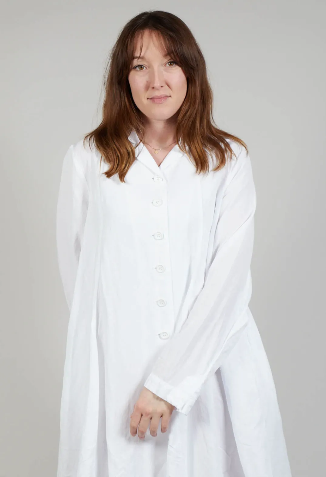 Rundholz Black Label Coats^Flared Hem Tailored Coat in White