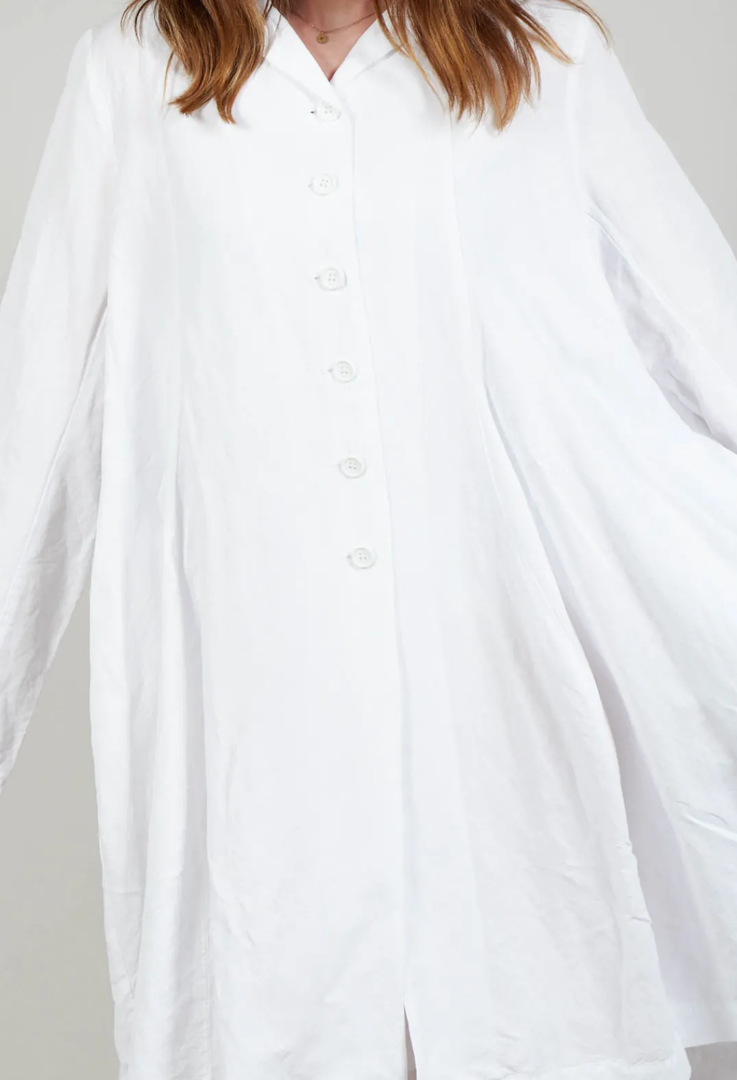 Rundholz Black Label Coats^Flared Hem Tailored Coat in White