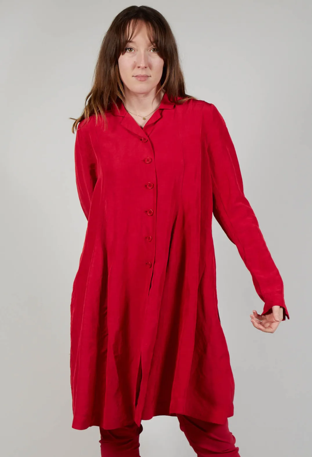 Rundholz Black Label Coats^Flared Hem Tailored Coat in Chili
