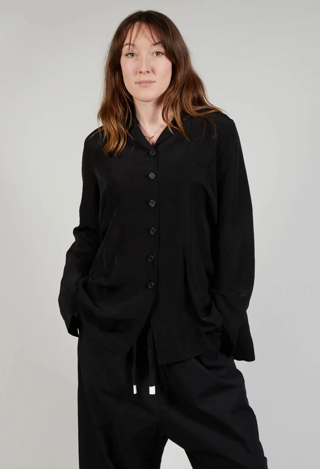 Rundholz Black Label Jackets^Flared Hem Tailored Jacket in Black