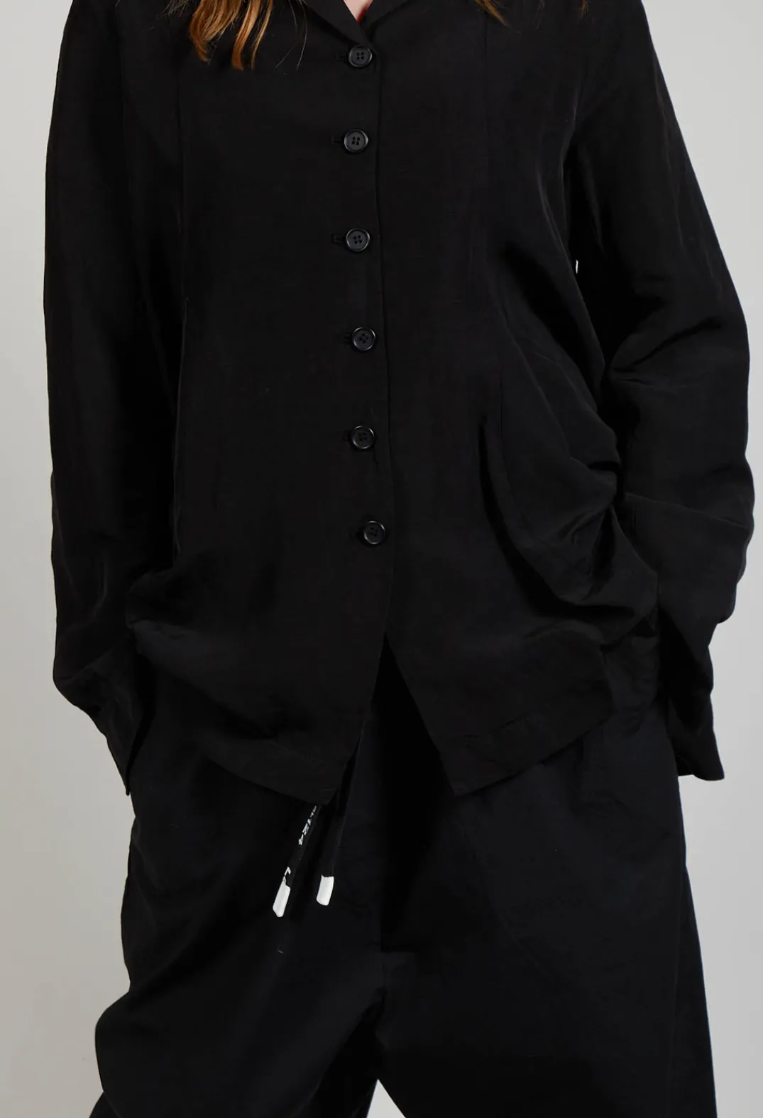 Rundholz Black Label Jackets^Flared Hem Tailored Jacket in Black