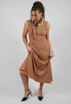 Beatrice B Dresses^Fleece Midaxi Dress in Camel