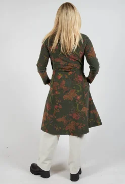 Blueberry Dresses^Floral Cord Shirt Dress in Moss