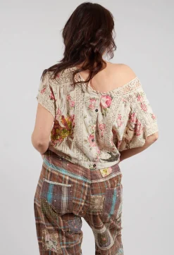 Magnolia Pearl Tops^Floral Dejah Cropped Blouse in None