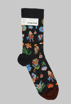 Bonne Maison Socks^Floral Patterned Socks in Tapisserie Faux Noir