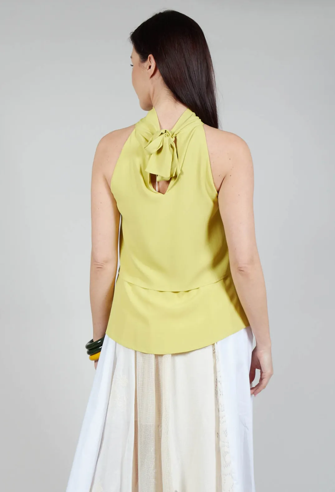 Beatrice B Tops^Flounce Top in Apple Green