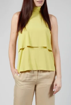 Beatrice B Tops^Flounce Top in Apple Green