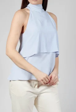 Beatrice B Tops^Flounce Top in Hokusay Blue