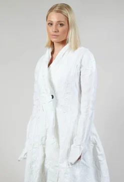 Rundholz Dip Coats^Flower Print Balloon Coat in White