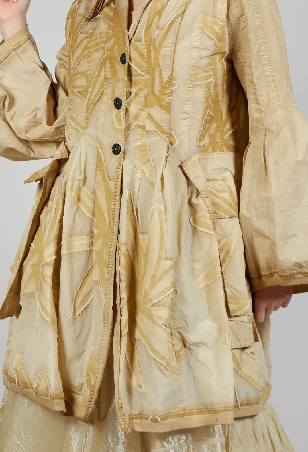 Rundholz Dip Coats^Flower Print Balloon Coat in Wax Cloud